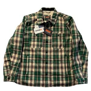Bass Outdoors Men's Large Sherpa-Lined Jacket Green Plaid Large new